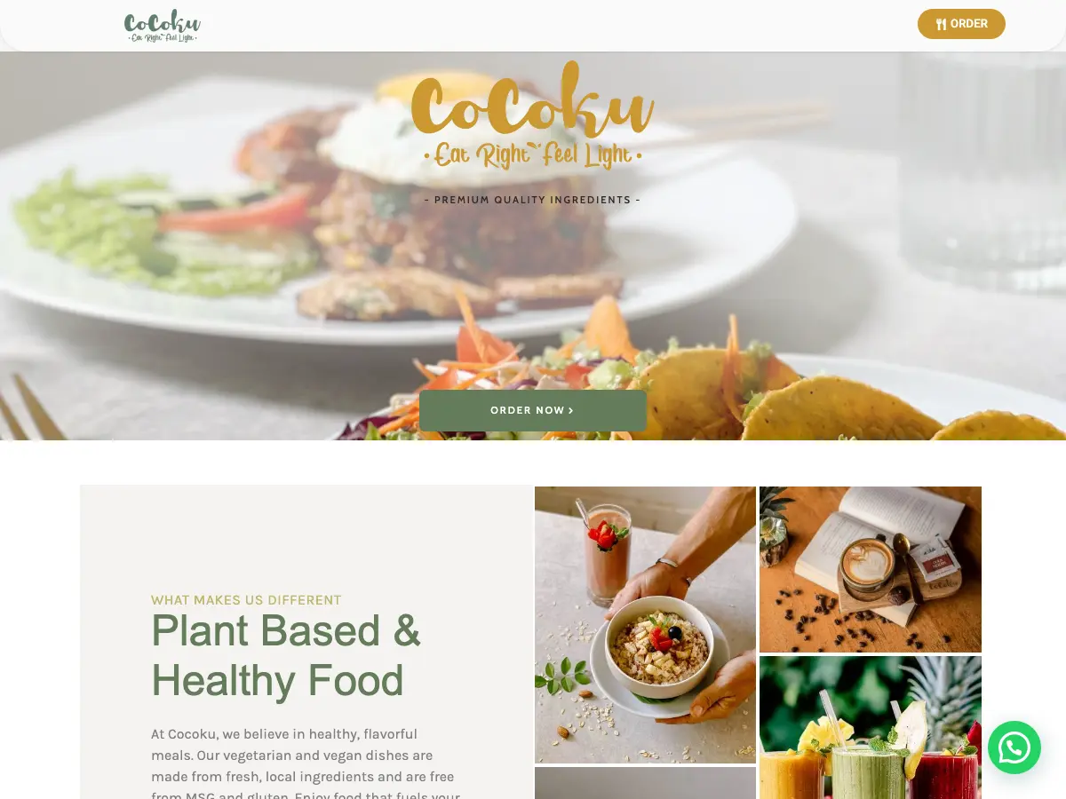 Cocoku Ubud Healthy Restaurant's website