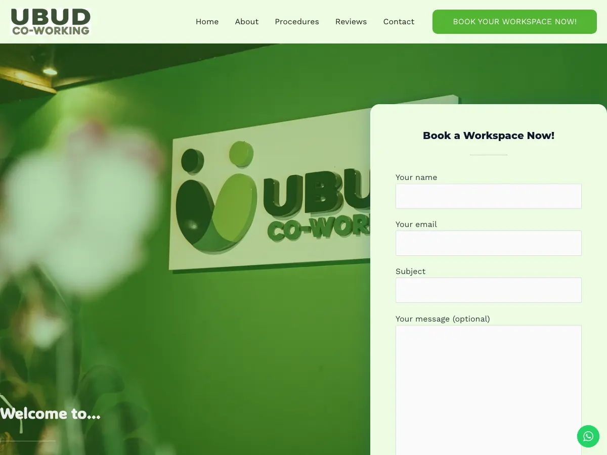Ubud Co-Working's website