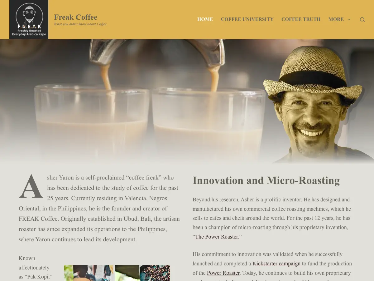 Freak Coffee's website
