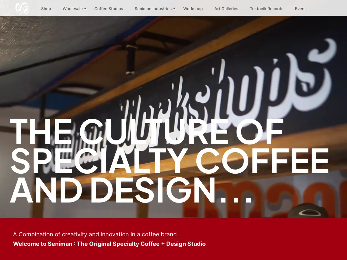 Seniman Coffee Studio's website