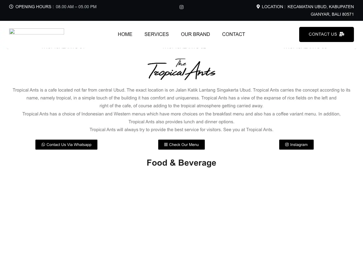 The Tropical Ants's website