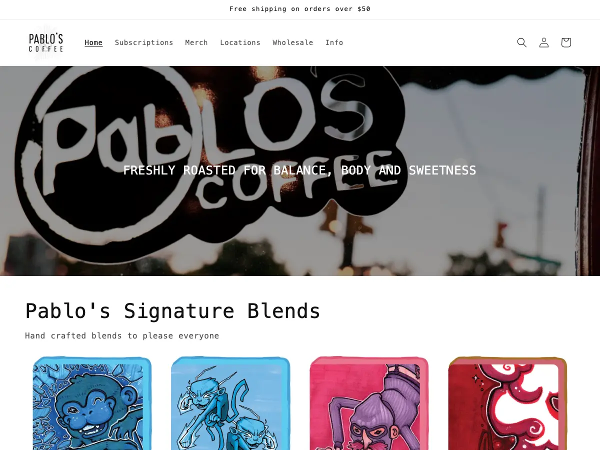 Pablo's Coffee - Penn Street's website