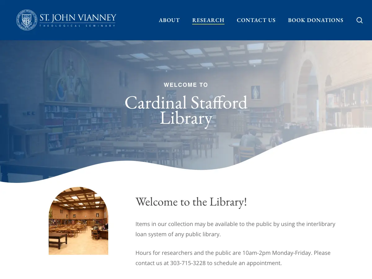 Cardinal Stafford Library's website