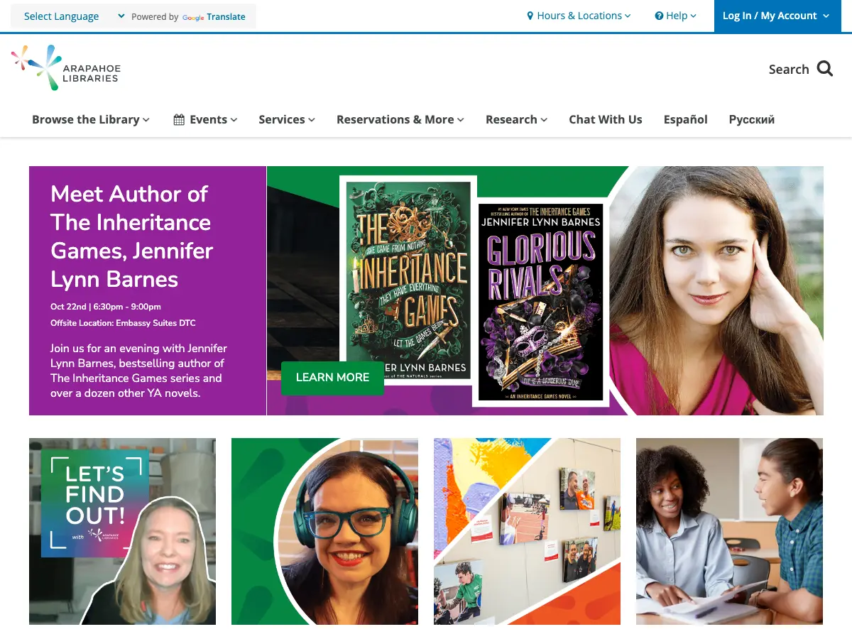 Sheridan Library's website