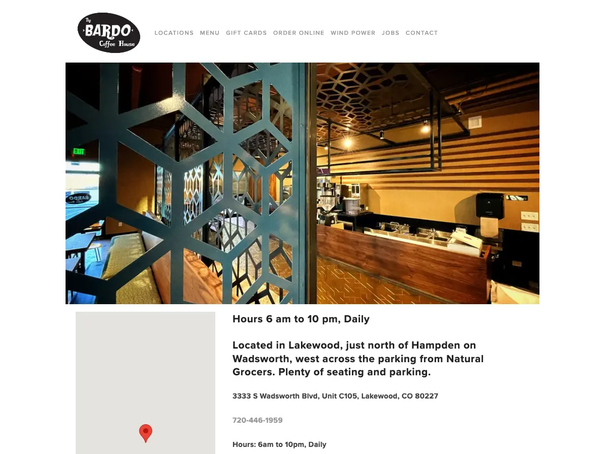 The Bardo Coffee House's website