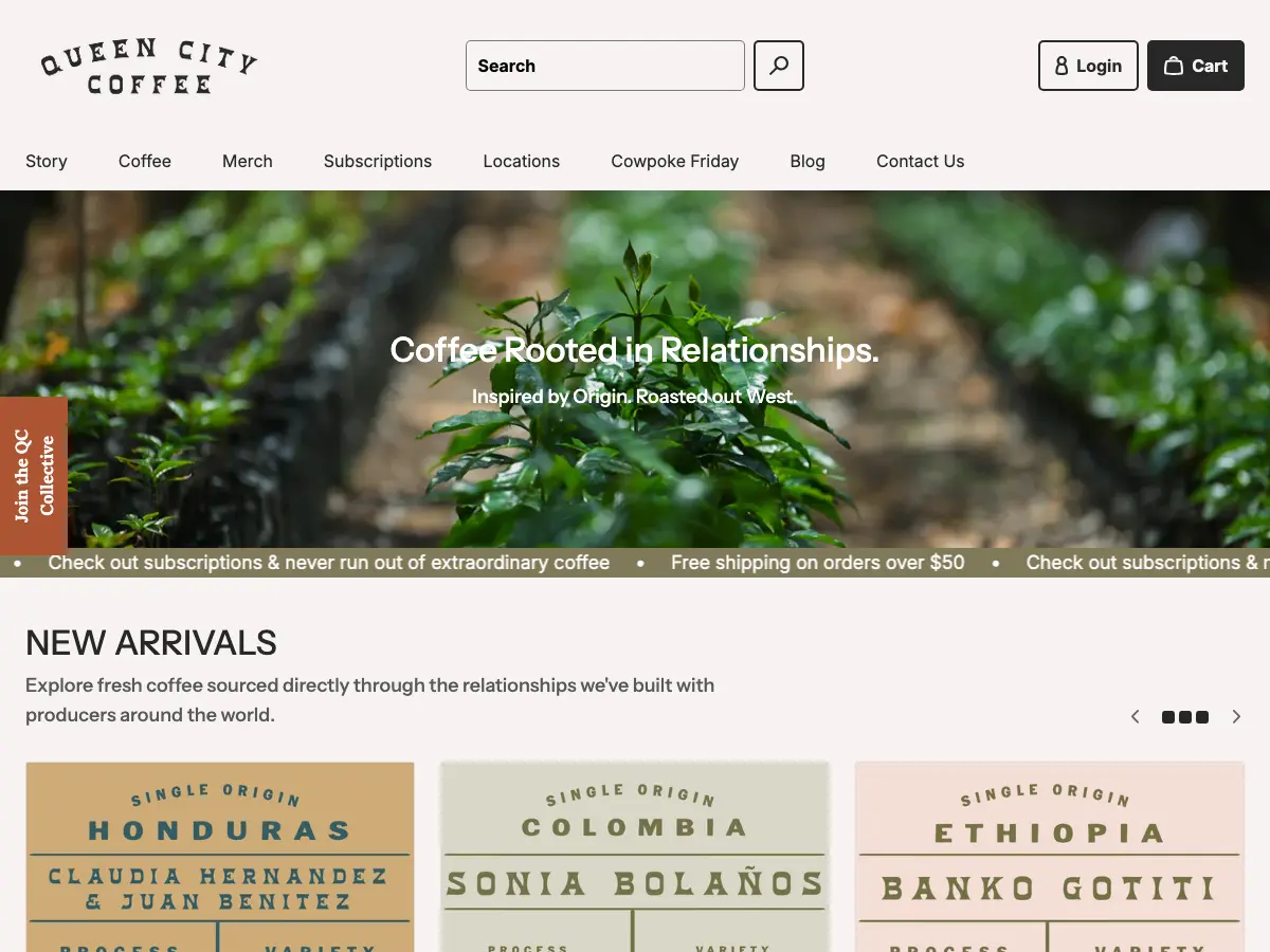 Queen City Collective Coffee's website