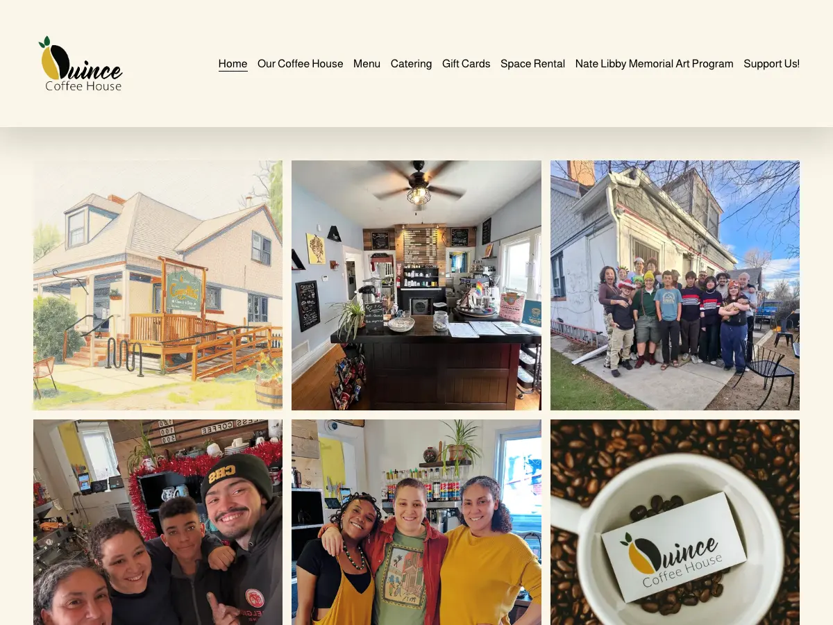 Quince Coffee House's website