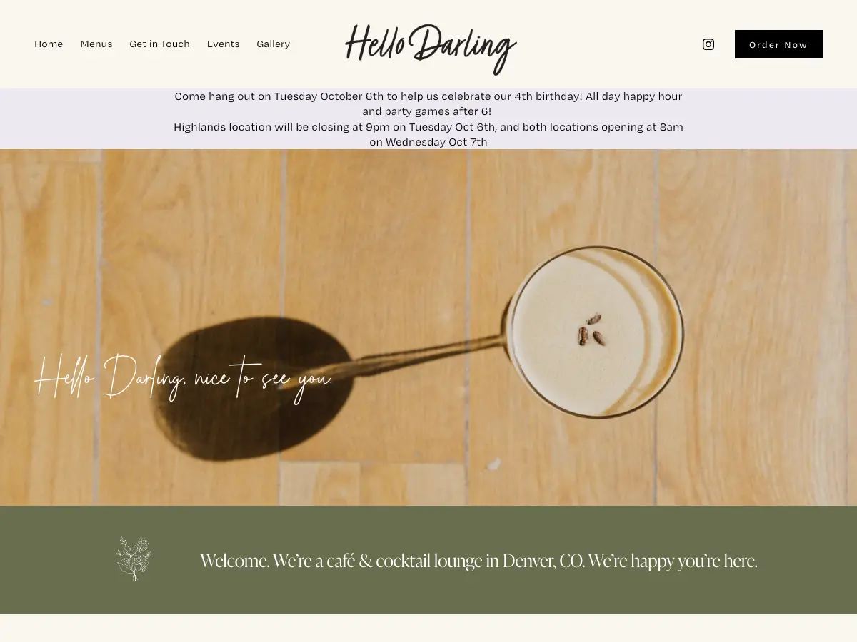 Hello Darling's website