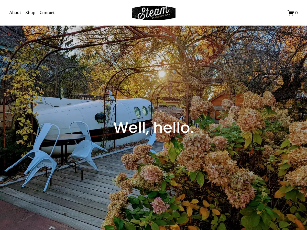 Steam Espresso Bar's website