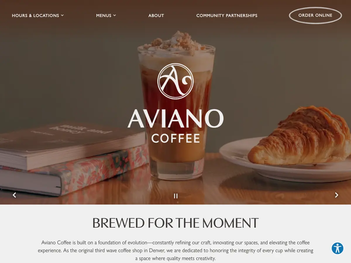 Aviano Coffee's website