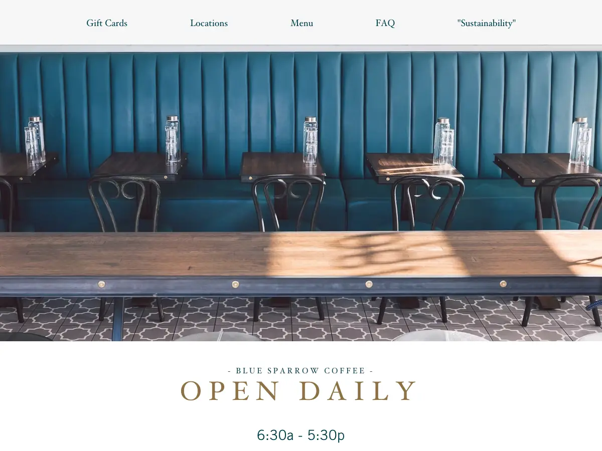Blue Sparrow Coffee's website