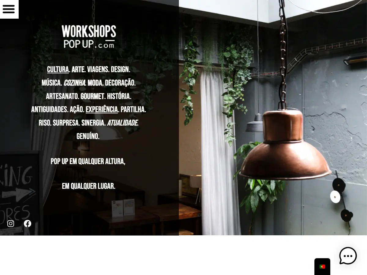 Workshops Pop Up's website