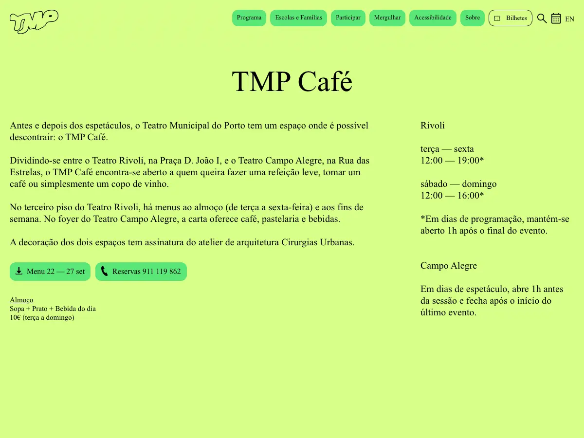 TMP Café's website
