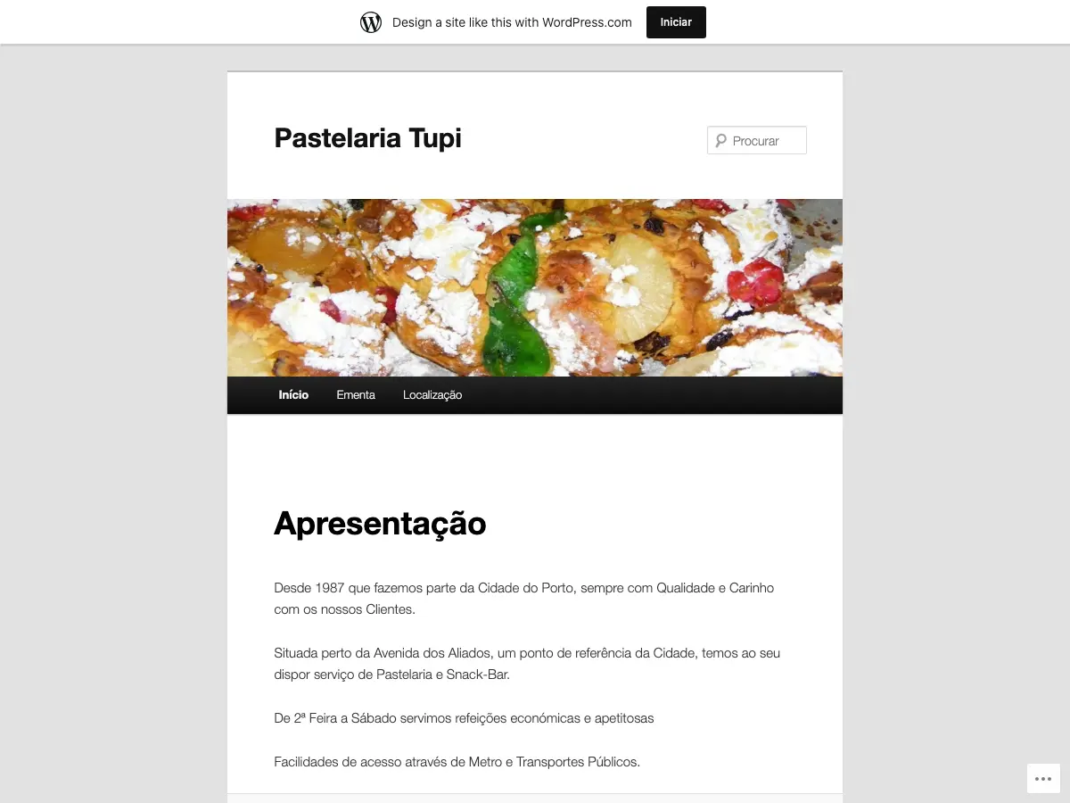 Tupi - Pastelaria Snack-Bar's website