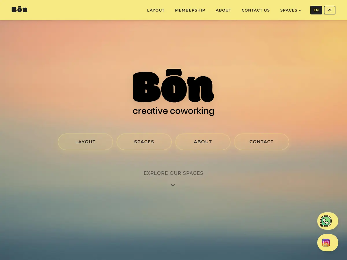 Bōn Coworking's website