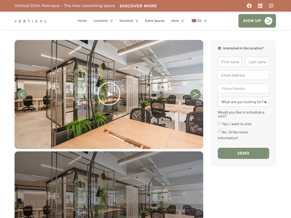 Vertical Firmeza Coworking's website