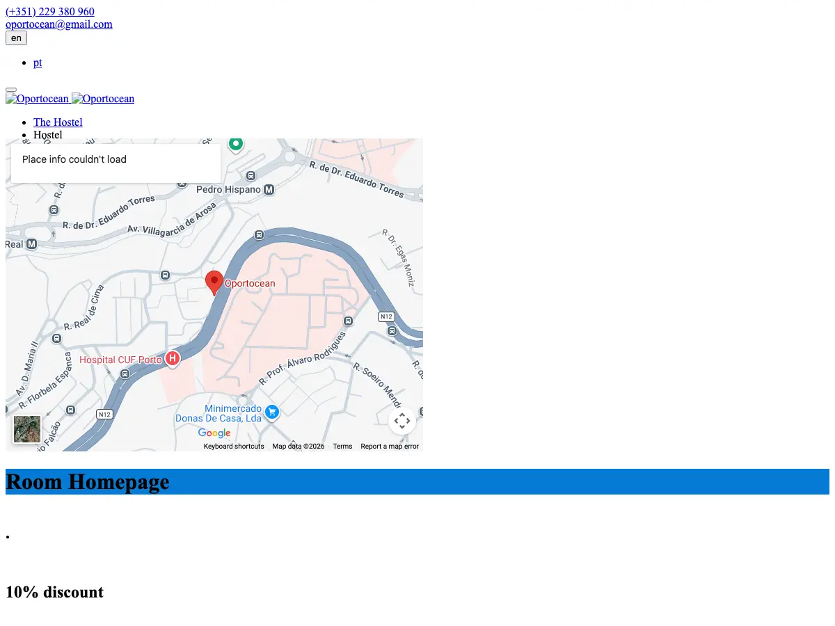 Oportocean Hostel and Suites's website