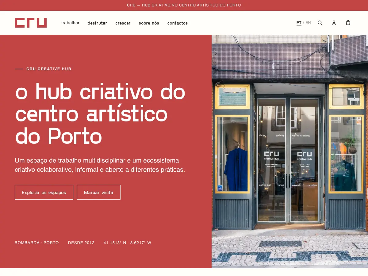 CRU Creative Hub's website