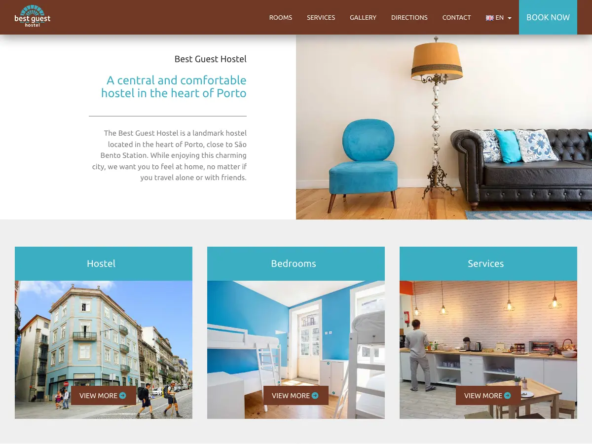 Best Guest Porto Hostel's website