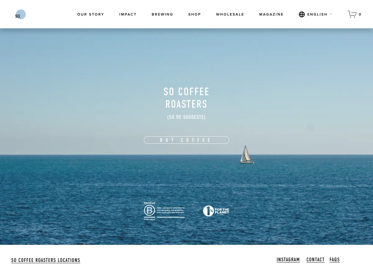SO Coffee Roasters's website