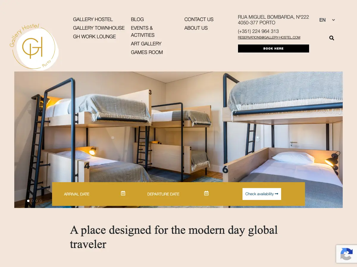 Gallery Hostel Porto's website