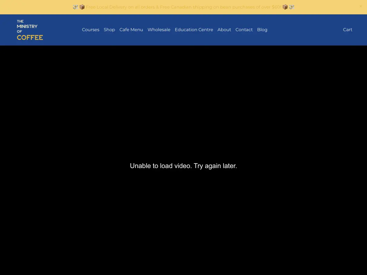 The Ministry of Coffee's website