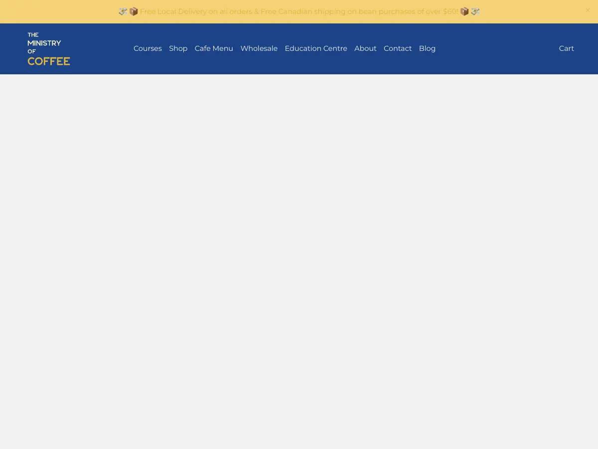 The Ministry of Coffee's website