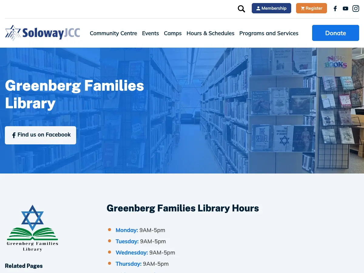 Greenberg Families Library's website