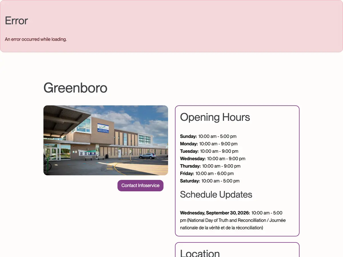 Greenboro Ottawa Library's website