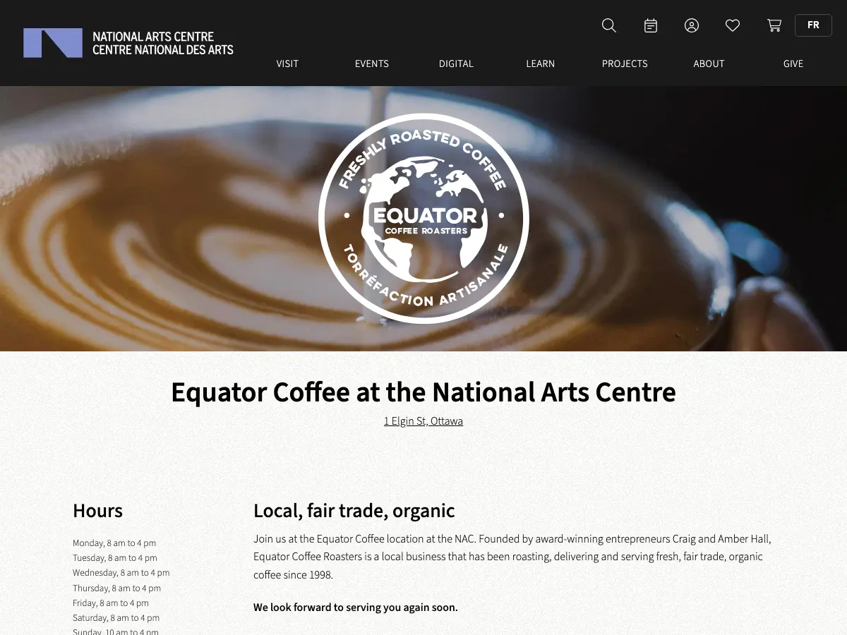 Equator Coffee's website