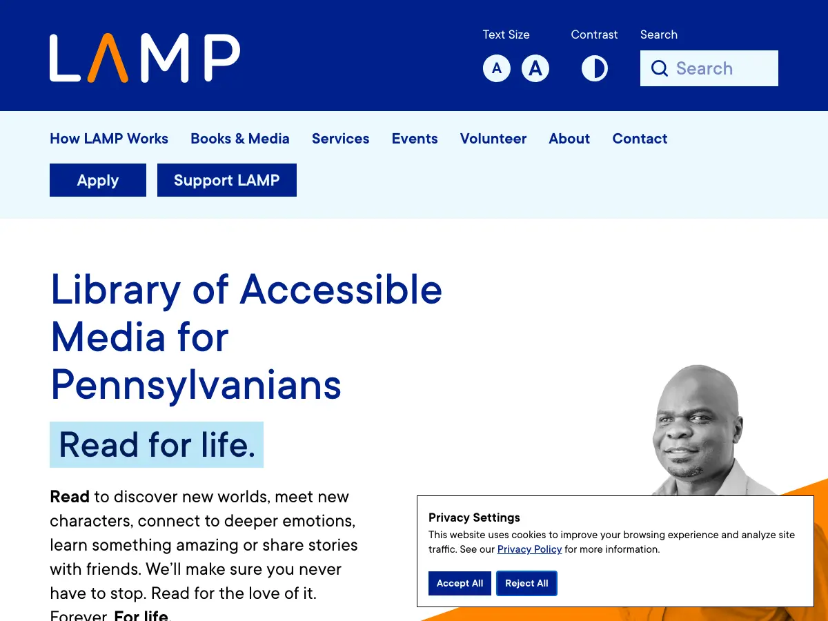 Library of Accessible Media for Pennsylvanians's website