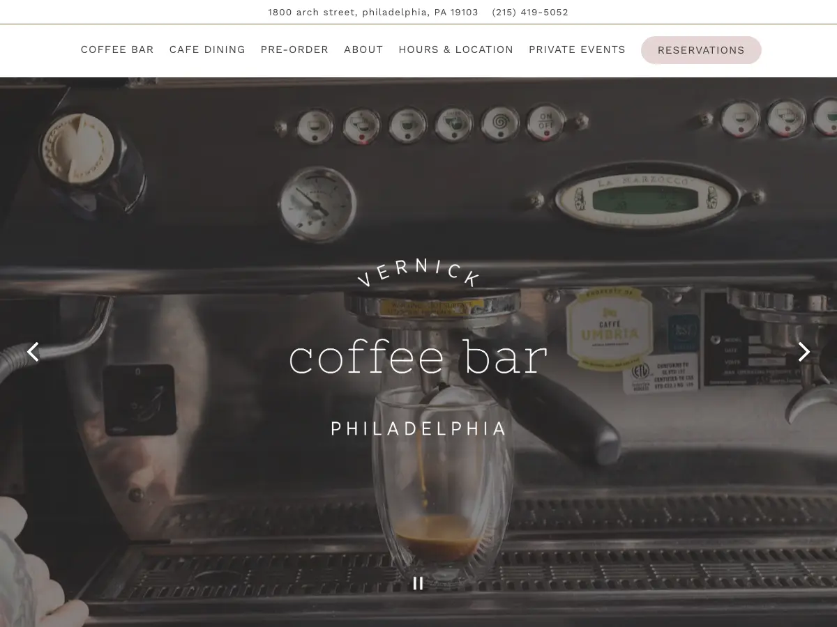 Vernick Coffee Bar's website