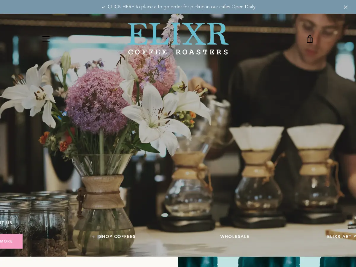 Elixr Coffee Roasters's website