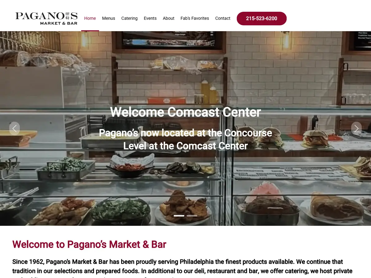 Pagano's Market and Bar's website