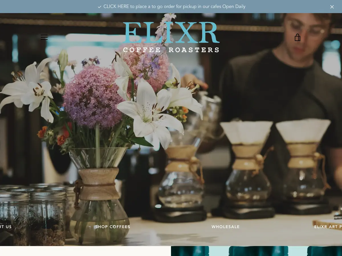 Elixr Coffee Roasters's website