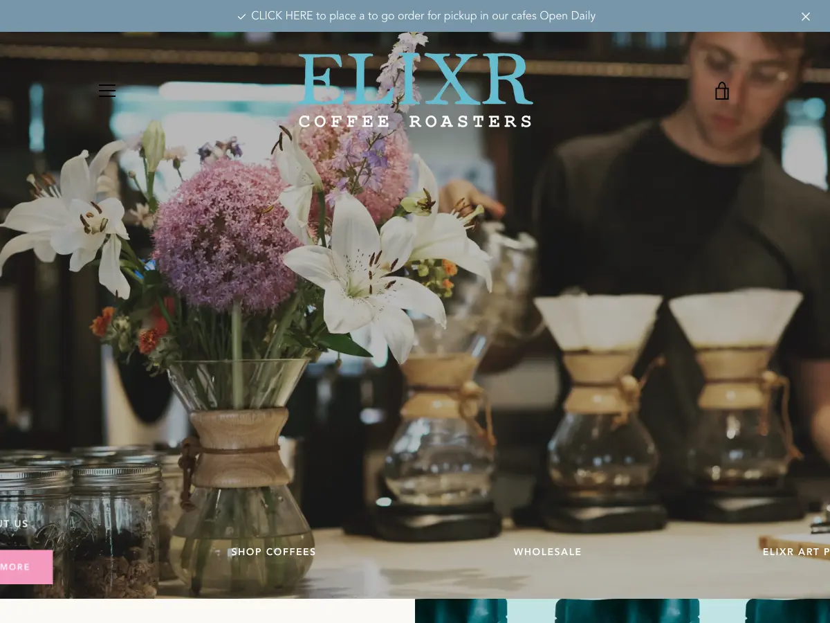 Elixr Coffee Roasters's website