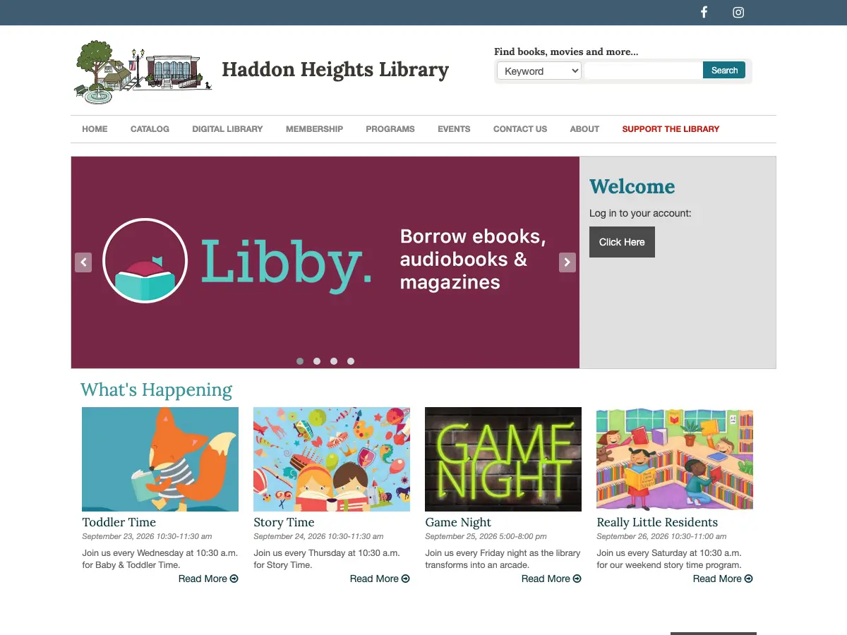 Haddon Heights Public Library's website