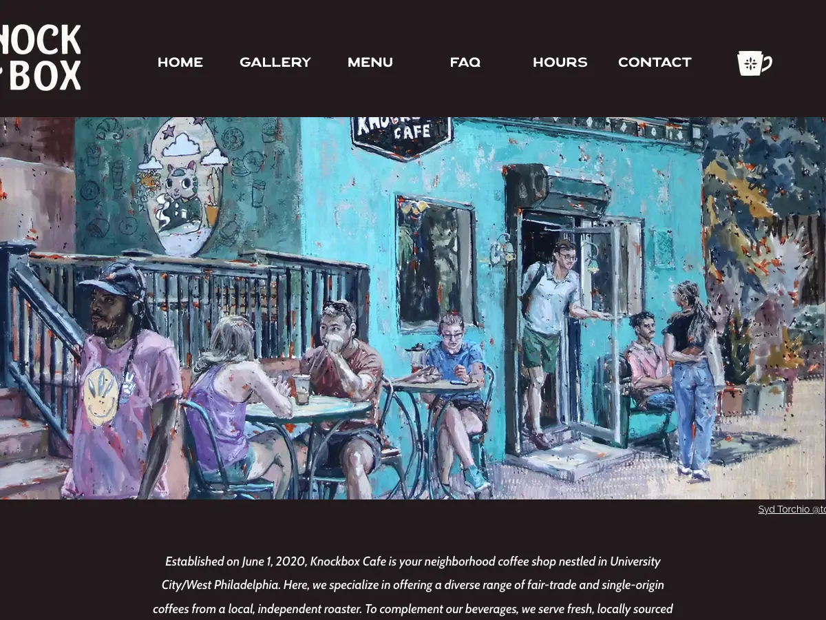 Knockbox Cafe's website