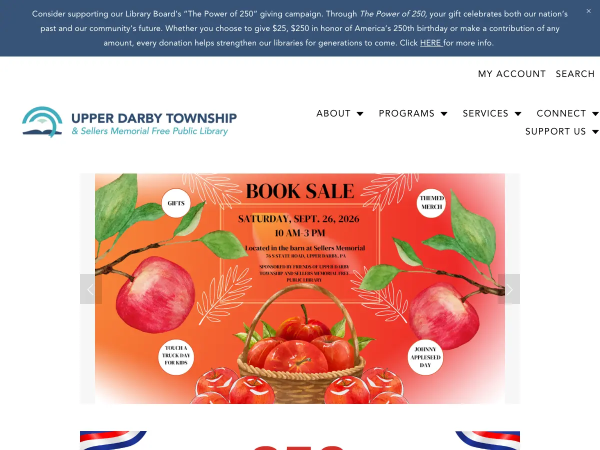 Upper Darby Sellers Memorial Free Library's website