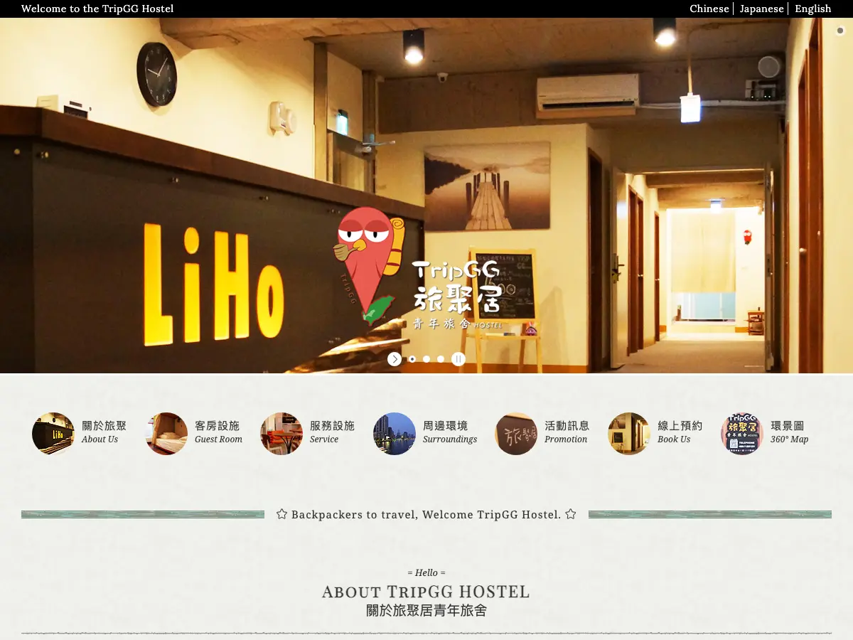 Trip GG Hostel's website