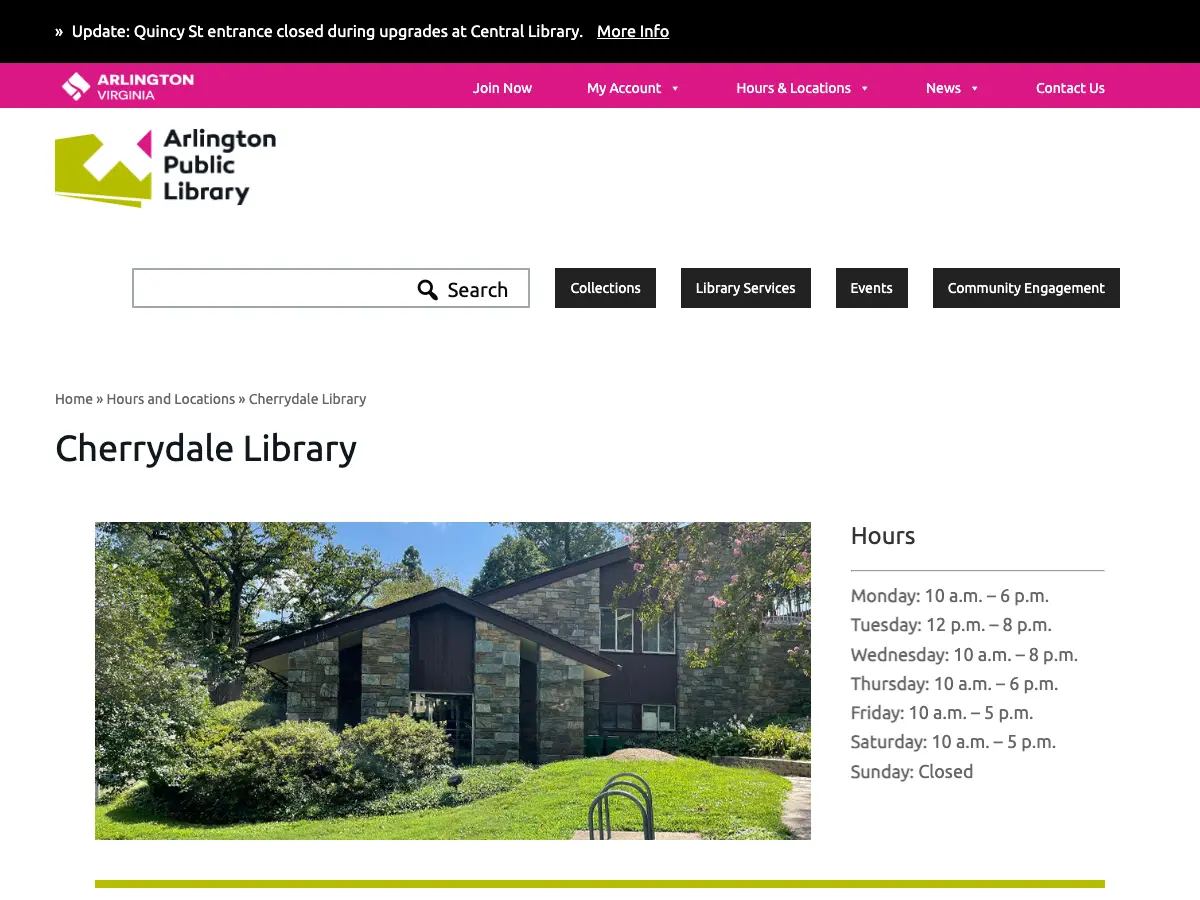 Cherrydale Library's website
