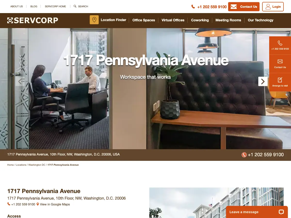 Servcorp Pennsylvania Avenue - Coworking, Office Suites & Virtual Offices's website