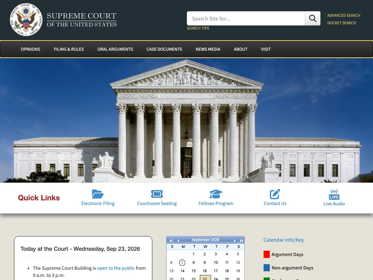 Supreme Court Law Library's website