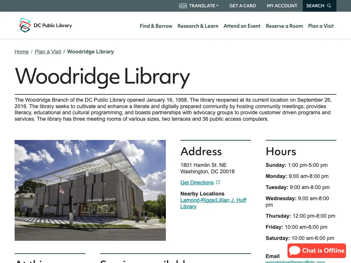 Woodridge Neighborhood Library's website