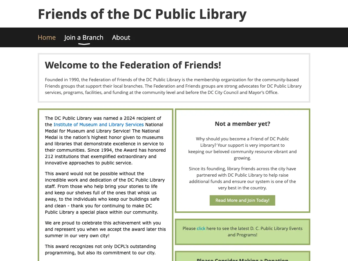 Dorothy I Height Benning Neighborhood Library's website