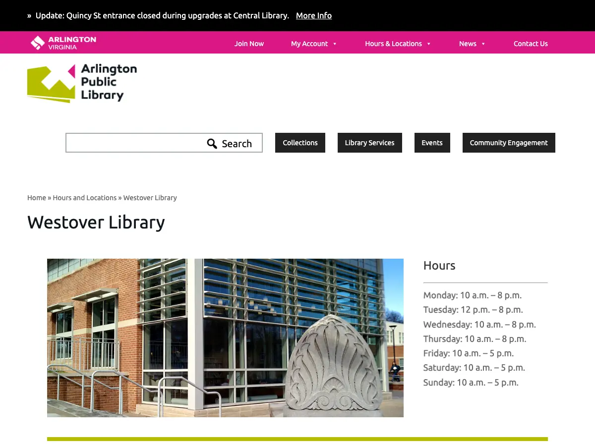 Westover Library's website