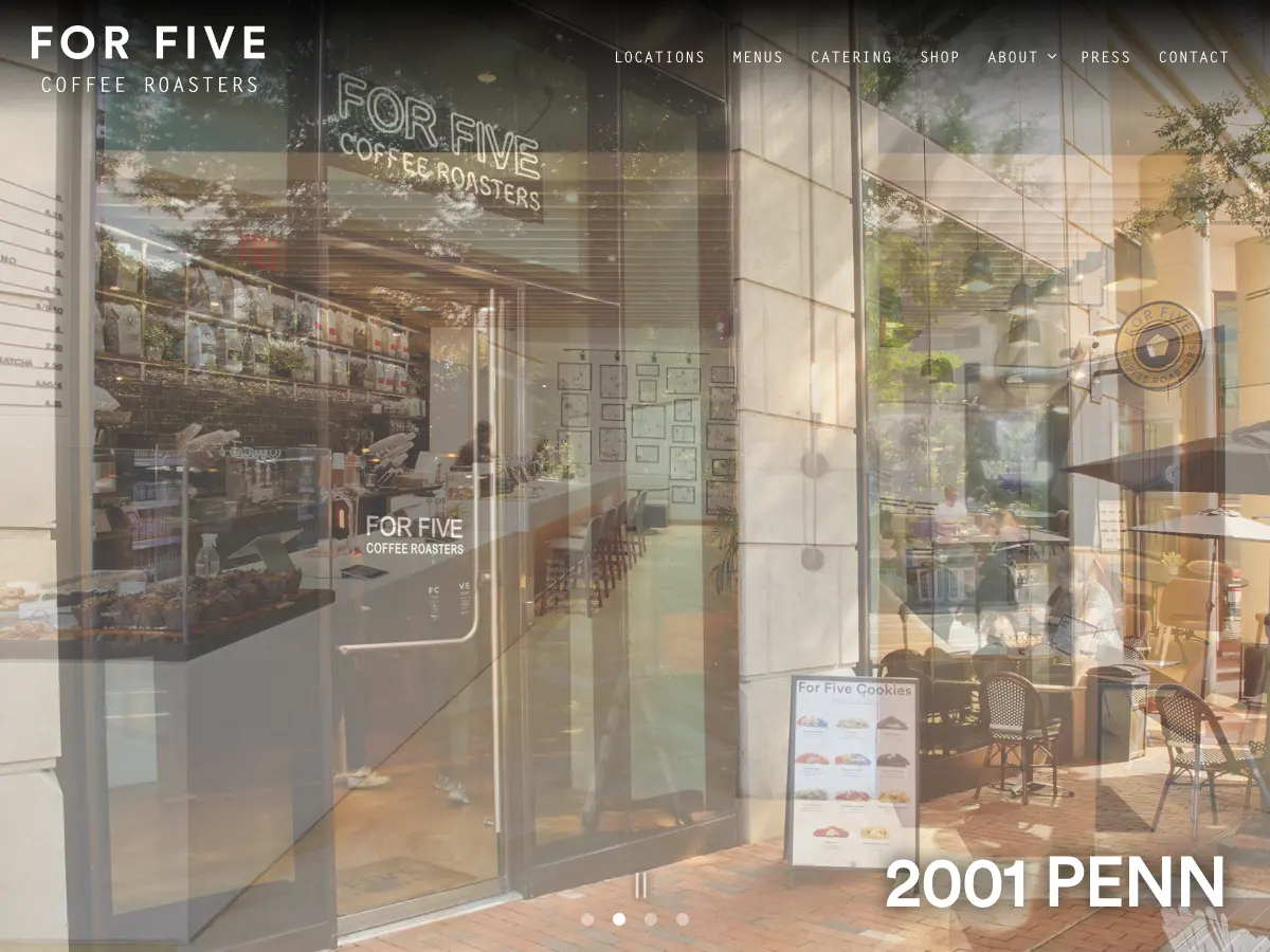 For Five Coffee Roasters's website