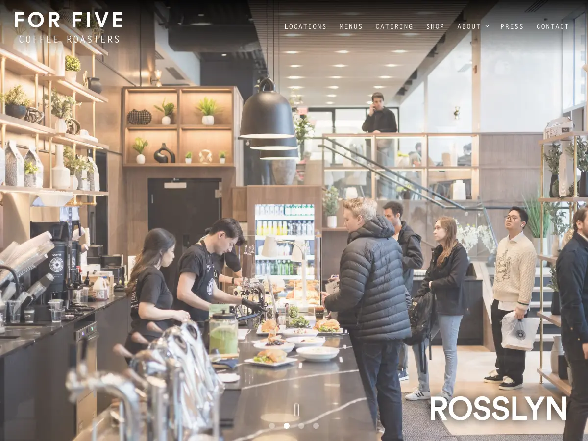 For Five Coffee Roasters's website