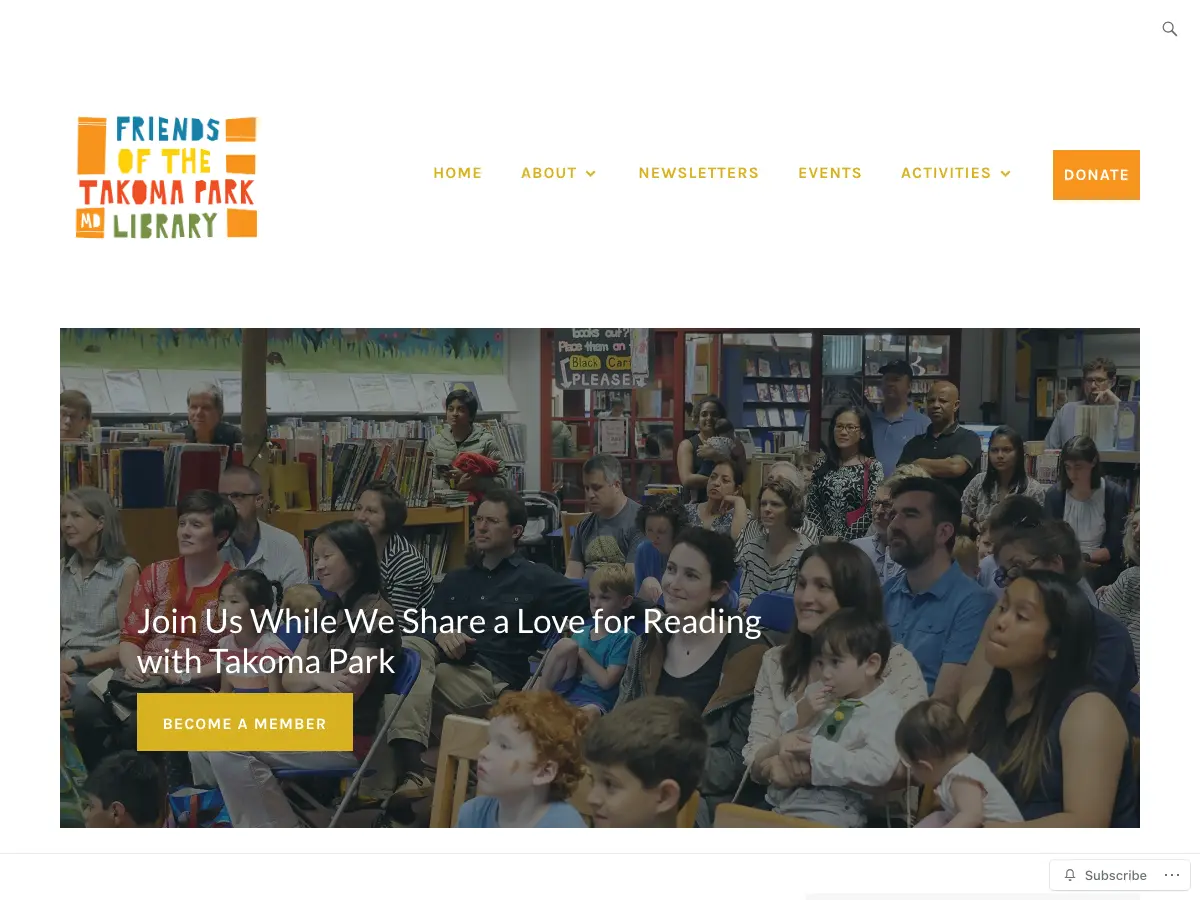 Takoma Park Maryland Library's website