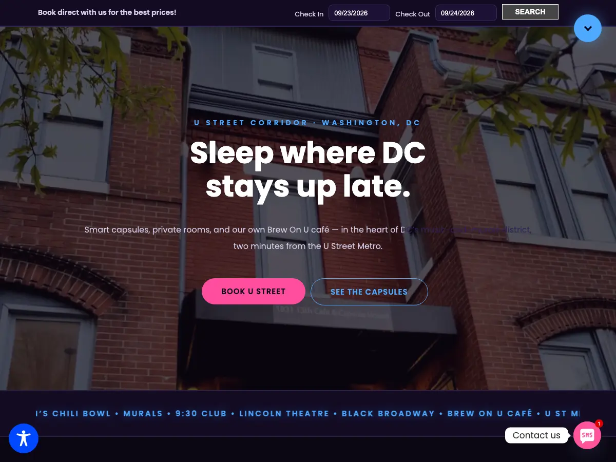 U Street Hostel's website